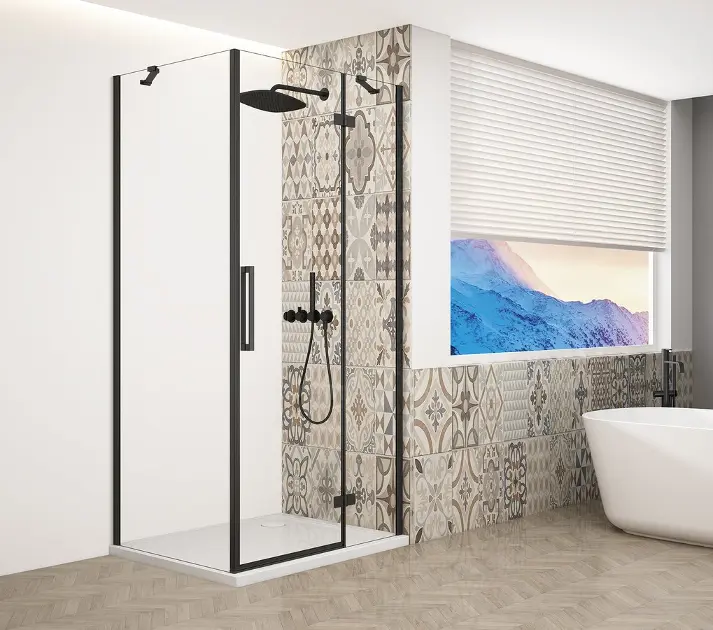 Levně Gelco Trinity - Sprchový kout 80x80 cm, pravé, čiré sklo/černá GT5680-80CR-B