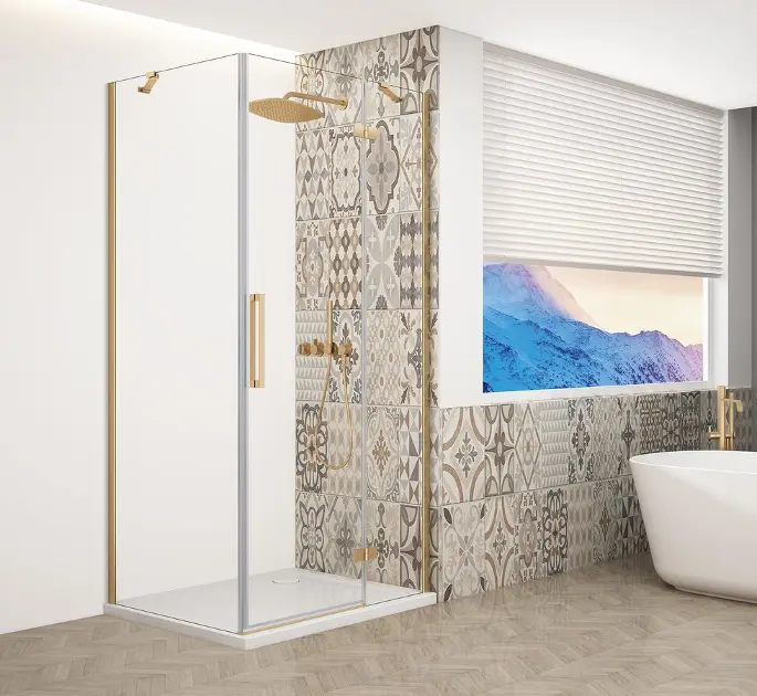 Levně Gelco Trinity - Sprchový kout 80x80 cm, pravé, čiré sklo/zlatá GT5680-80CR-G