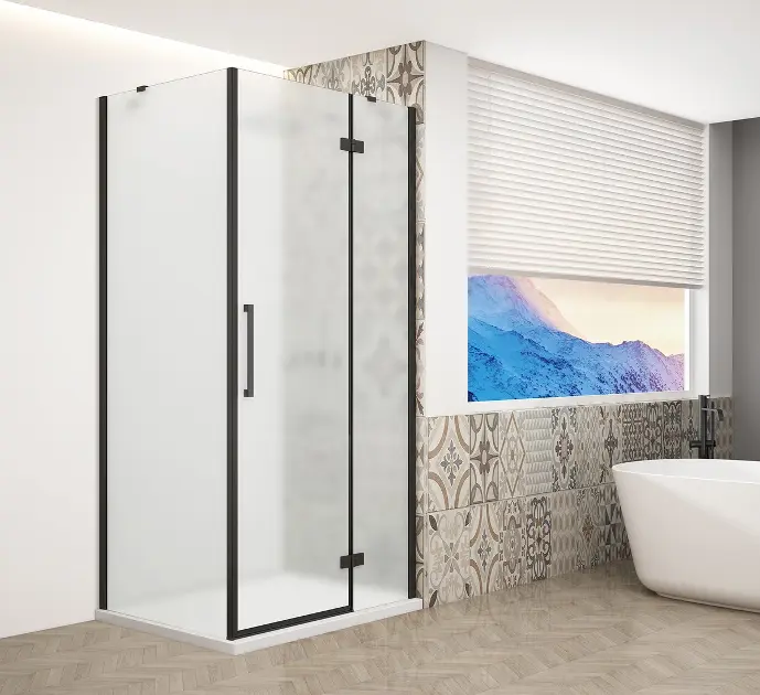 Gelco Trinity - Душ кабина 90x90 см, дясна, матирано стъкло/черна GT5690-90MR-B