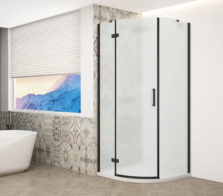Levně Gelco Trinity - Sprchový kout čtvrtkruhový 90x90 cm, levé, matné sklo/černá GT6590ML-B