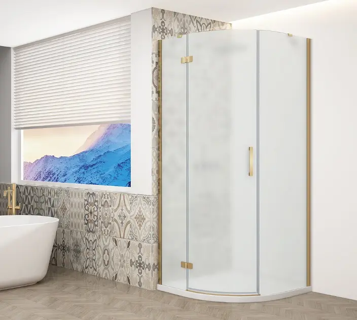 Levně Gelco Trinity - Sprchový kout čtvrtkruhový 90x90 cm, levé, matné sklo/zlatá GT6590ML-G