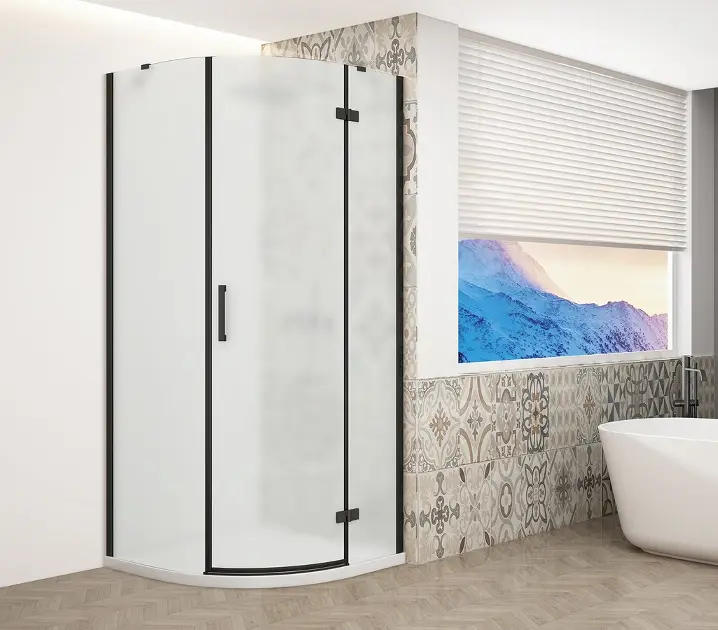 Levně Gelco Trinity - Sprchový kout čtvrtkruhový 90x90 cm, pravé, matné sklo/černá GT6590MR-B