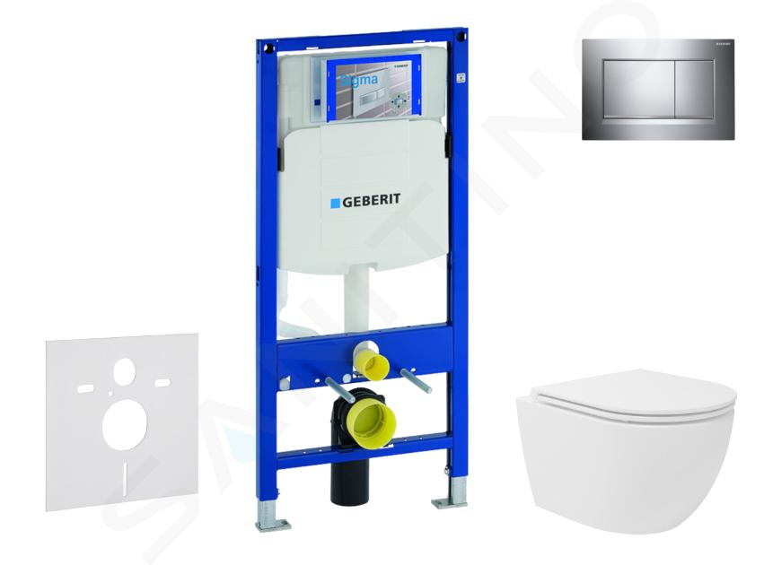 Geberit Duofix - Zestaw do montażu podtynkowego, toalety kompaktowej Oudee Vortex i deski softclose, przycisk Sigma30, chrom SANI11CA1141