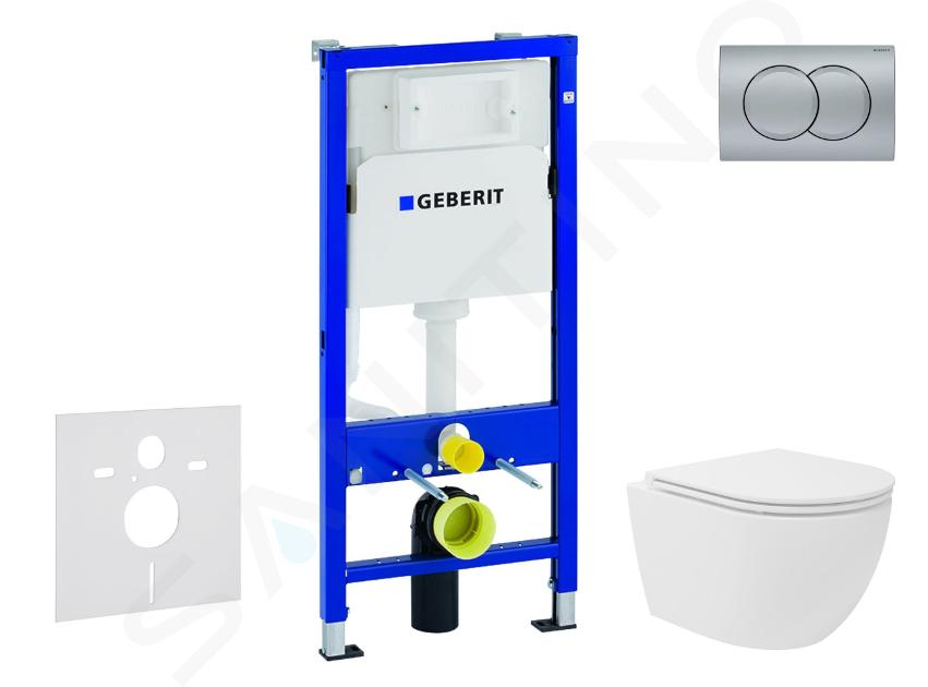 Geberit Duofix - Zestaw do montażu podtynkowego, toalety kompaktowej Oudee Vortex i deski softclose, przycisk Delta01, chrom matowy SANI11CA1145