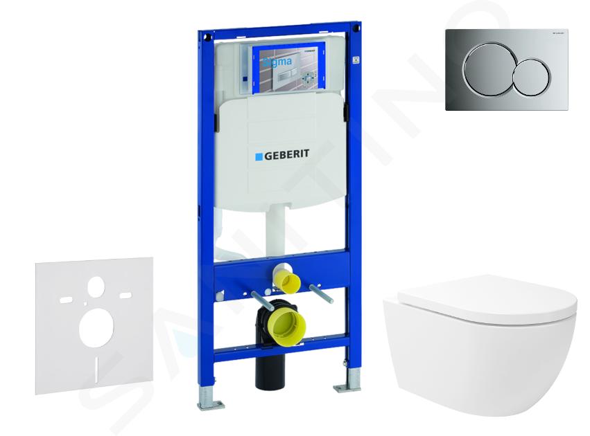 Geberit Duofix - Zestaw do montażu podtynkowego, toalety Oudee Vortex i deski softclose, przycisk Sigma01, błyszczący chrom SANI11CA1146