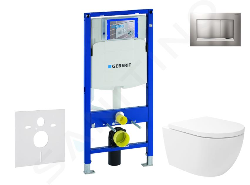 Geberit Duofix - Conjunto de instalación empotrada, inodoro Oudee Vortex y asiento softclose, pulsador Sigma30, cromo mate/cromo lacado SANI11CA1148