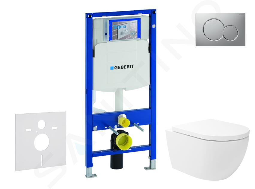 Geberit Duofix - Conjunto de instalación empotrada, inodoro Oudee Vortex y asiento softclose, pulsador Sigma01, cromo mate lacado SANI11CA1149