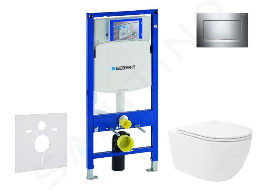 Geberit Duofix - Conjunto de instalación empotrada, inodoro Oudee Vortex y asiento softclose, pulsador Sigma30, cromo SANI11CA1153
