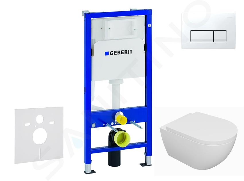 Geberit Duofix - Set predstenovej inštalácie, klozetu Oudee a dosky softclose, tlačidlo Delta50, alpská biela SANI11CA3130