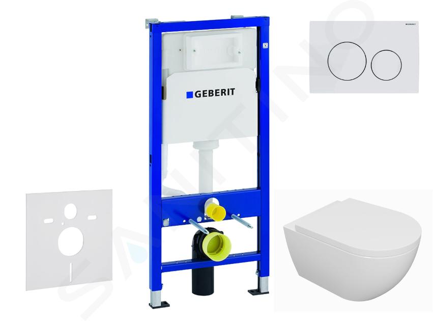 Geberit Duofix - Set con modulo di installazione, vaso WC Oudee e copriwater softclose, placca di comando Delta20, bianco alpino SANI11CA3131