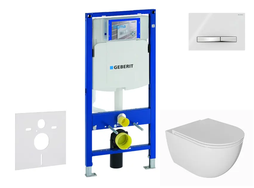 Geberit Duofix - Set predstenovej inštalácie, klozetu Oudee a dosky softclose, tlačidlo Sigma50, chróm/alpská biela SANI11CA3134