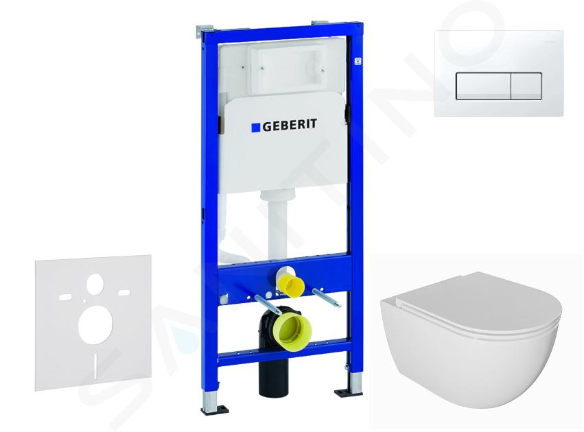 Geberit Duofix - Zestaw do montażu podtynkowego, toalety Oudee i deski softclose, przycisk Delta50, biel alpejska SANI11CA3137