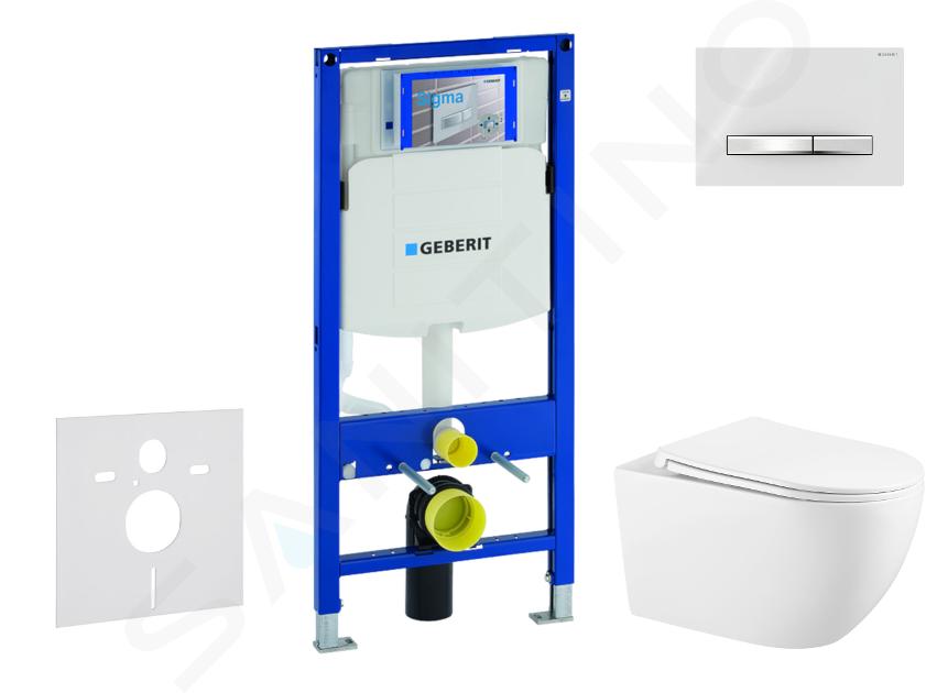 Geberit Duofix - Conjunto de instalación empotrada, inodoro Gaia y asiento softclose, pulsador Sigma50, cromo/blanco alpino SANI11CA3141