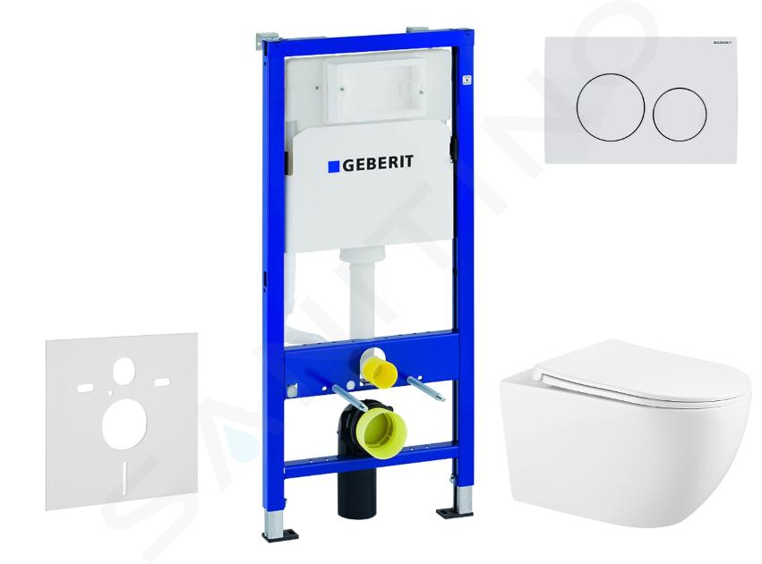Geberit Duofix - Set Vorwandelement, Gaia-WC mit Softclose-Sitz und Delta20-Betätigungsplatte, Alpinweiß SANI11CA3145
