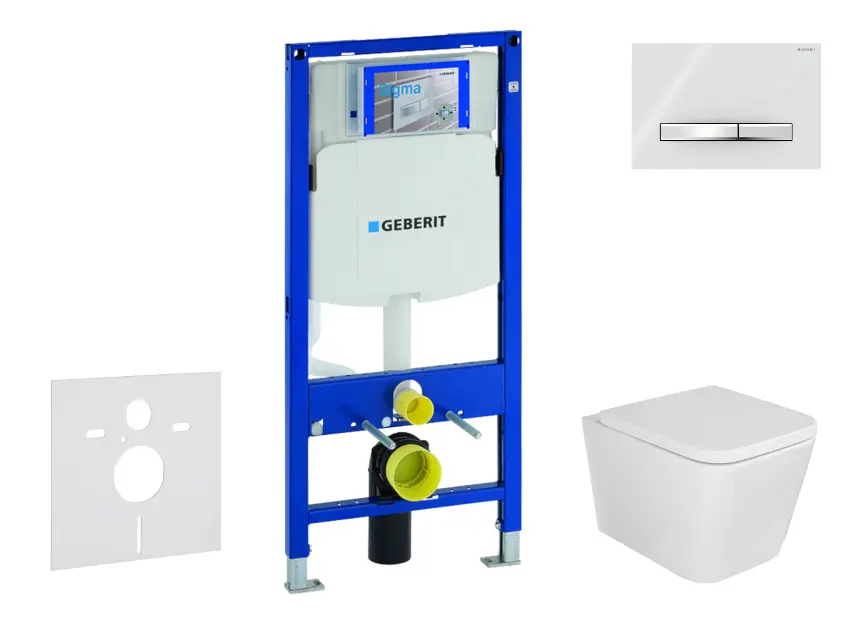 Geberit Duofix - Set predstenovej inštalácie, klozetu Arkas I a dosky softclose, tlačidlo Sigma50, chróm/alpská biela SANI11CA3155