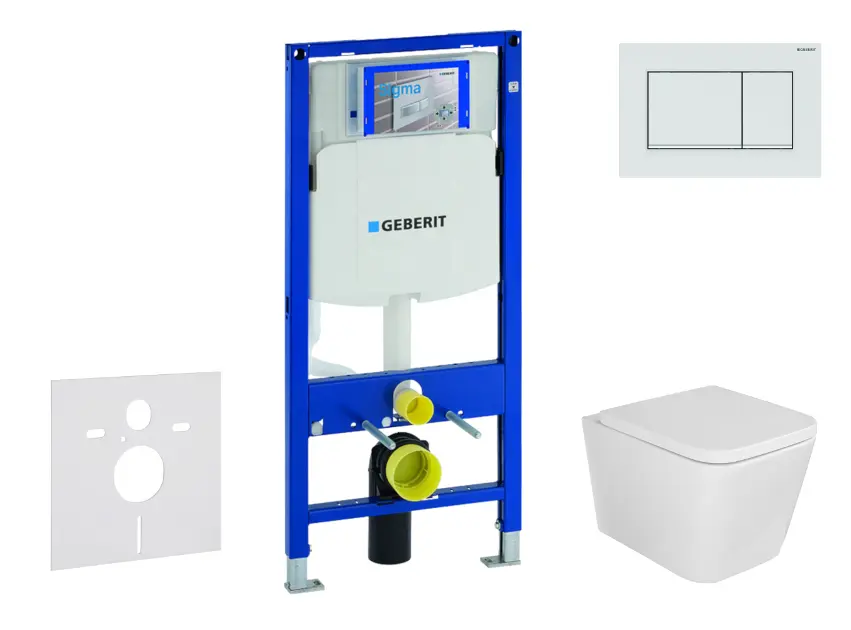 Geberit Duofix - Set predstenovej inštalácie, klozetu Arkas I a dosky softclose, tlačidlo Sigma30, biela/biela mat SANI11CA3156