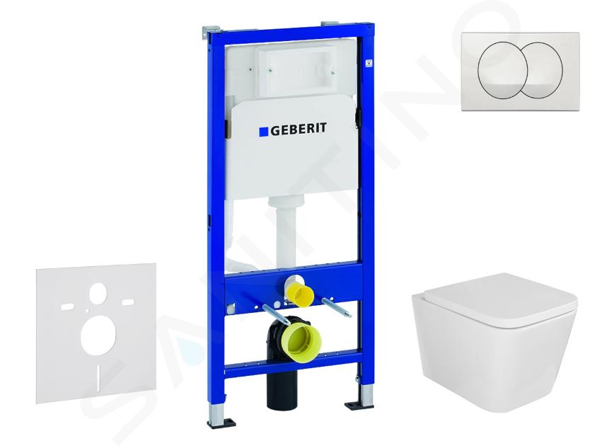 Geberit Duofix - Conjunto de instalación empotrada, inodoro Arkas I y asiento softclose, pulsador Delta, blanco SANI11CA3158