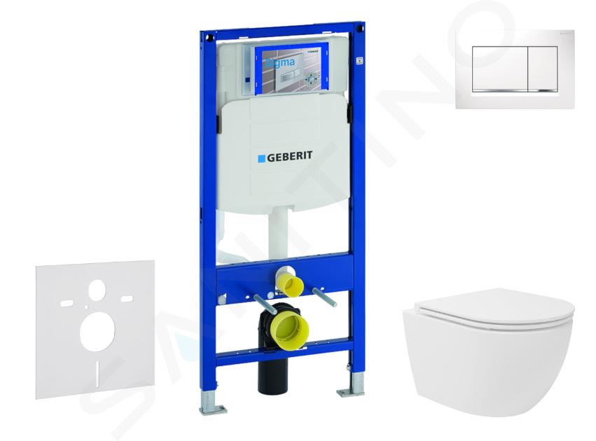 Geberit Duofix - Set predstenovej inštalácie, kompaktného klozetu Oudee Vortex a dosky softclose, tlačidlo Sigma30, biela/chróm SANI11CA3164