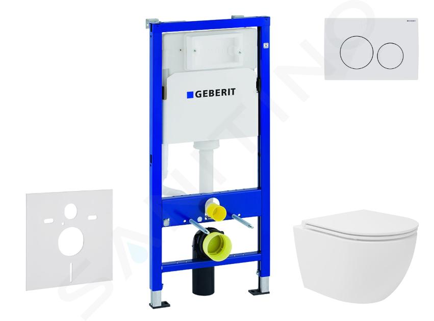 Geberit Duofix - Set předstěnové instalace, kompaktního klozetu Oudee Vortex a sedátka softclose, tlačítko Delta20, alpská bílá SANI11CA3171
