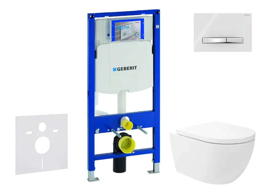 Geberit Duofix - Set predstenovej inštalácie, klozetu Oudee Vortex a dosky softclose, tlačidlo Sigma50, chróm/alpská biela SANI11CA3177