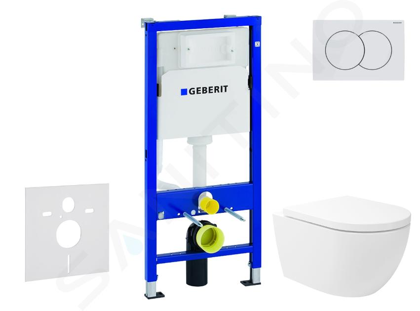 Geberit Duofix - Előfali szerelő készlet, Oudee Vortex WC és softclose ülőke, Delta01 vezérlőgomb, alpesi fehér SANI11CA3179