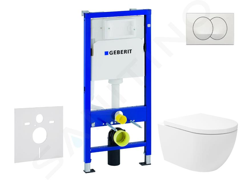 Geberit Duofix - Set predstenovej inštalácie, klozetu Oudee Vortex a dosky softclose, tlačidlo Delta, biela SANI11CA3180