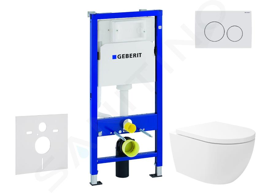 Geberit Duofix - Voorwandinstallatieset, Oudee Vortex toilet en softclose zitting, Delta20 bedieningsplaat, alpine wit SANI11CA3182