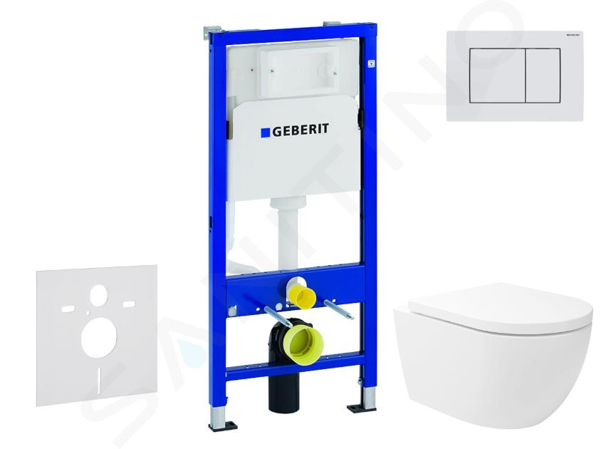 Geberit Duofix - Set Vorwandelement, WC Oudee Vortex mit Softclose-Sitz und Delta30-Betätigungsplatte, Alpinweiß SANI11CA3183