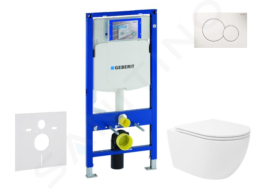 Geberit Duofix - Előfali szerelő készlet, Oudee Vortex WC és softclose ülőke, Sigma01 vezérlőgomb, alpesi fehér SANI11CA3184