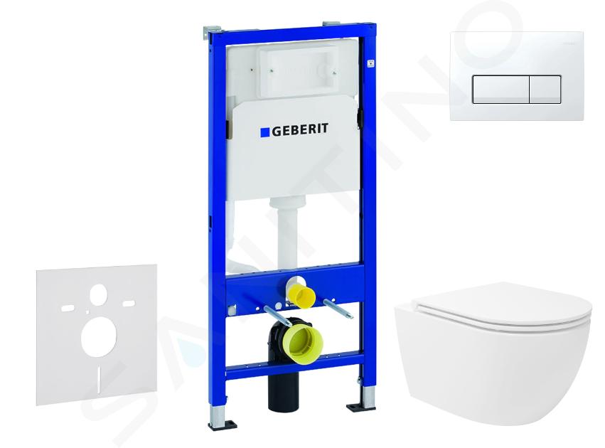 Geberit Duofix - Set předstěnové instalace, klozetu Oudee Vortex a sedátka softclose, tlačítko Delta50, alpská bílá SANI11CA3192