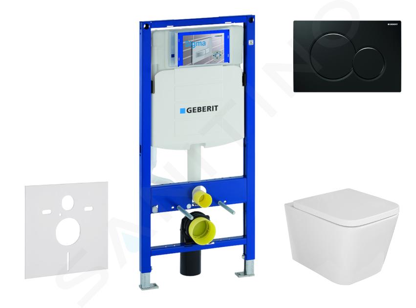 Geberit Duofix - Set predstenovej inštalácie, klozetu Arkas I a dosky softclose, tlačidlo Sigma01, čierna SANI11CA5123