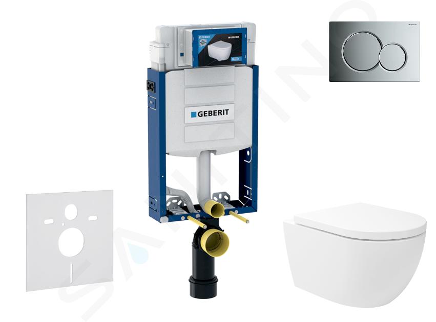 Geberit Kombifix - Set předstěnové instalace, klozetu Oudee Vortex a sedátka softclose, tlačítko Sigma01, lesklý chrom SANI15CA1130