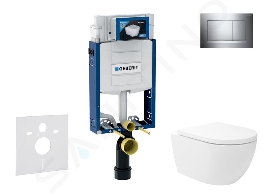Geberit Kombifix - Set předstěnové instalace, klozetu Oudee Vortex a sedátka softclose, tlačítko Sigma30, chrom SANI15CA1131