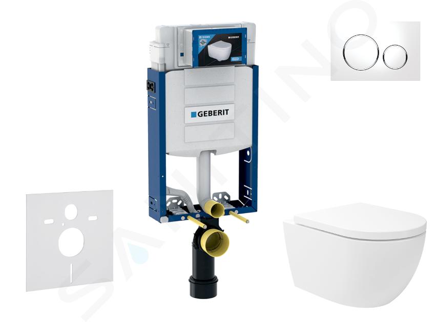Geberit Kombifix - Set předstěnové instalace, klozetu Oudee Vortex a sedátka softclose, tlačítko Sigma20, bílá/chrom SANI15CA3180