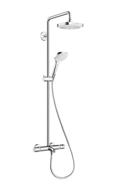 Hansgrohe - Termostatická vaňová batéria Showerpipe 180  s príslušenstvom, 2 prúdy, biela/chróm 27352400IIJ1