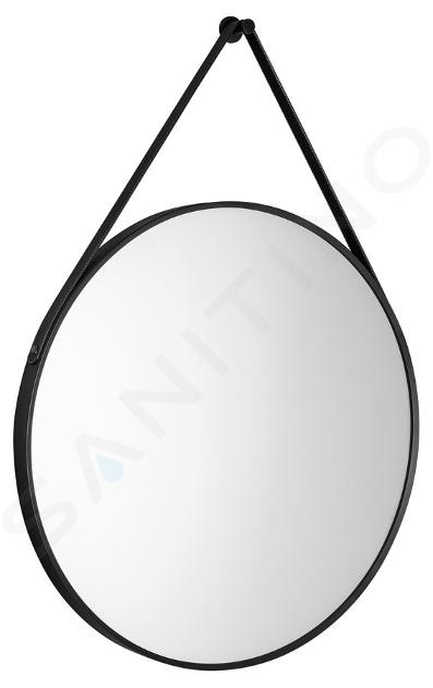 Aqualine - Zrkadlo, priemer 60 cm, matná čierna SG065ROZ1