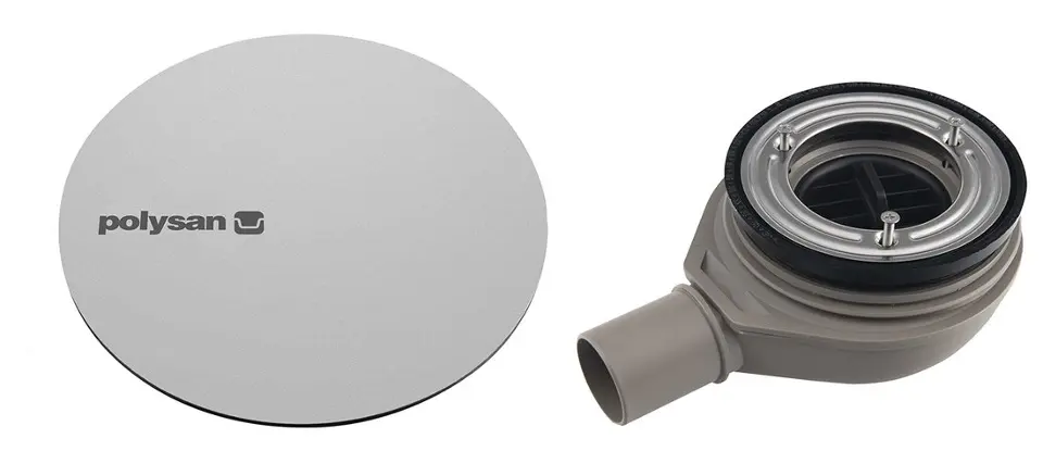 E-shop Polysan - Vaničkový sifón Mirai, priemer 90 mm, s krytkou, nerezová 72730