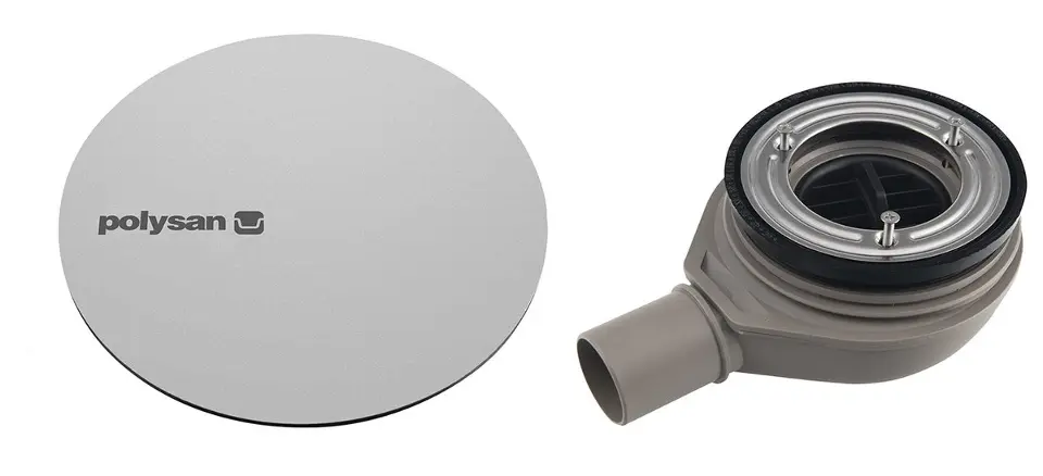 Polysan - Sifon za tuš kadu Mirai, promjer 90 mm, s poklopcem, nehrđajući čelik 72730