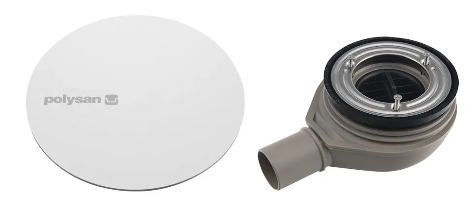 E-shop Polysan - Vaničkový sifón Mirai, priemer 90 mm, s krytkou, biela 72730W