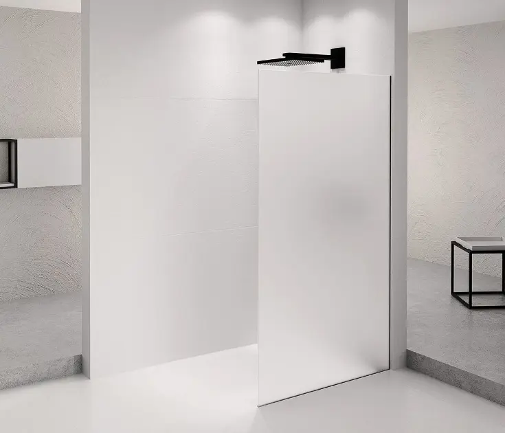 Polysan Architex - Zid za tuširanje Walk-In, 106x210 cm, mat crna/mat staklo AXB110MT