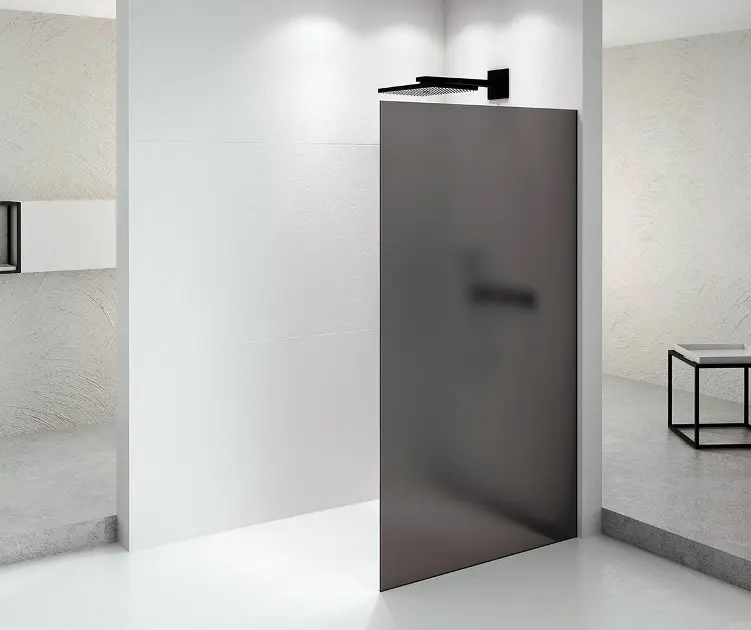 Polysan Architex - Zid za tuširanje Walk-In, 66x210 cm, mat crna/mat dimljeno staklo AXB70SM