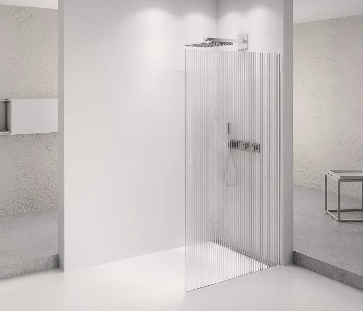 Polysan Architex - Zid za tuširanje Walk-In, 126x210 cm, krom/Flute staklo AXC130FL