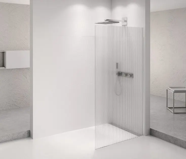 E-shop Polysan Architex - Sprchová stena 136,2x210 cm, Antidrop, sklo Flute/chróm AXC140FL