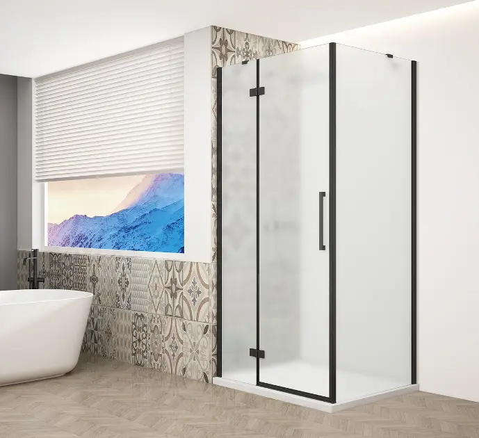 Gelco Trinity - Душ кабина 100x120 см, лява, матирано стъкло/черна GT5612-10ML-B