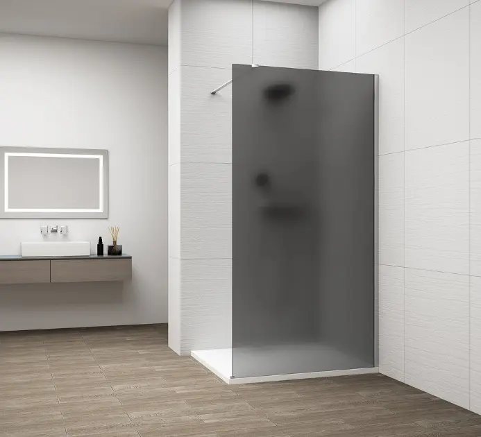 E-shop Polysan Esca - Sprchová stena Walk-In 80x210 cm, Antidrop, dymové matné sklo/chróm ES1480-01