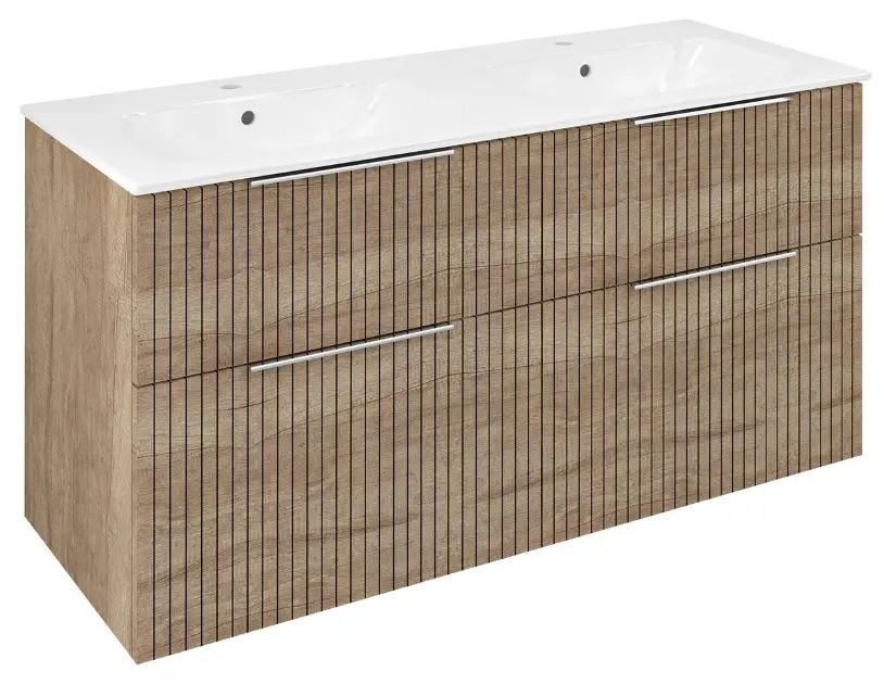 Sapho Cirasa - Ormarić za umivaonik Strip 118x64x46 cm, 4 ladice, hrast Alabama CR121-2322-21