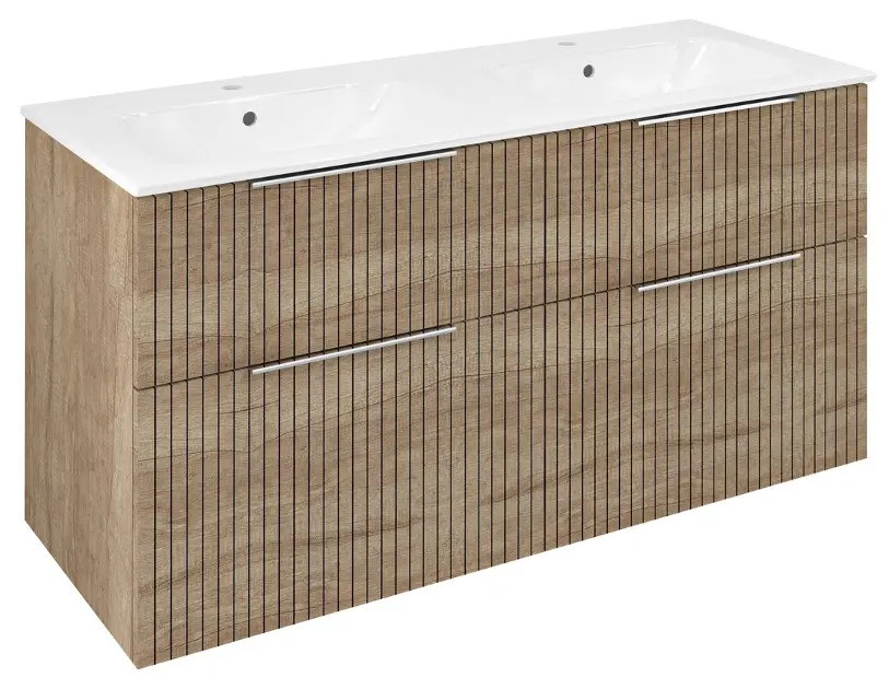 Levně Sapho Cirasa - Umyvadlová skříňka Strip 118x64x46 cm, 4x zásuvka, dub alabama CR121-2322-21