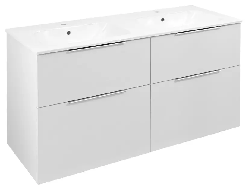 Levně Sapho Cirasa - Umyvadlová skříňka 118x64x46 cm, 4x zásuvka, lesklá bílá CR121-3030-21