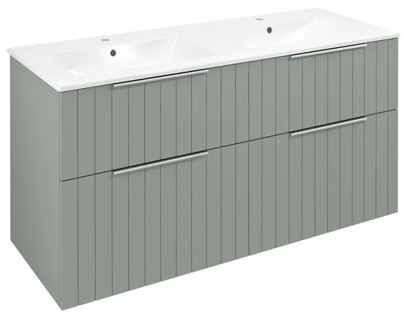 Levně Sapho Cirasa - Umyvadlová skříňka Strip 118x64x46 cm, 4x zásuvka, verde CR121-4444S-21
