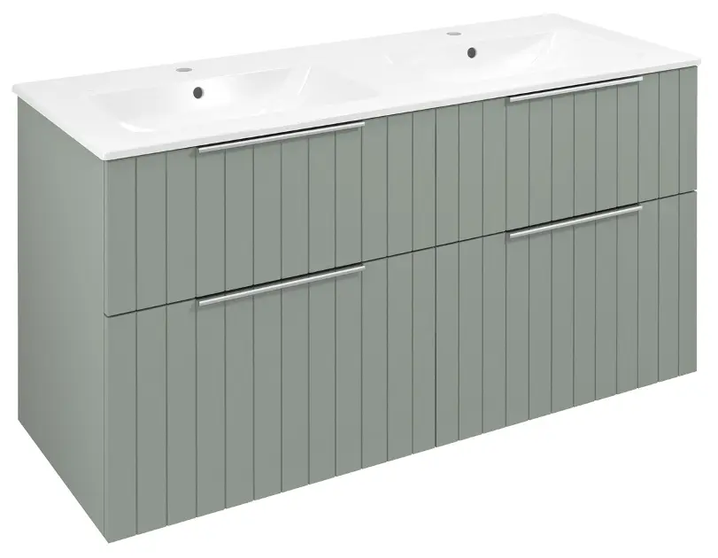 Sapho Cirasa - Ormarić za umivaonik Strip 118x64x46 cm, 4 ladice, zelena CR121-4444S-21